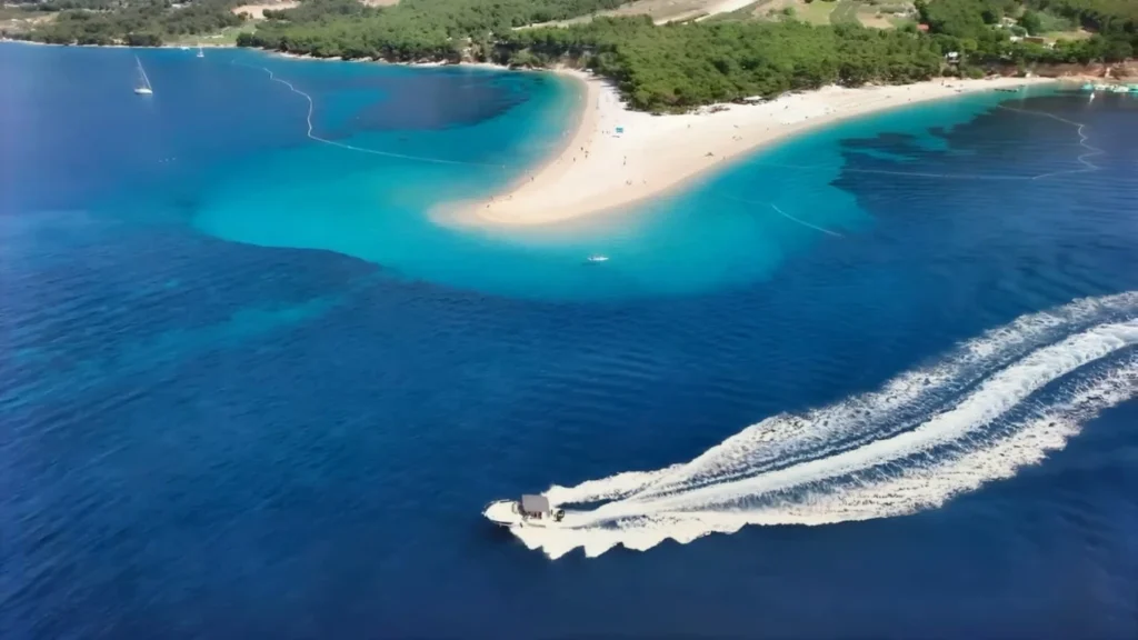 Golden Horn beach, Zlatni Rat, on the island of Brač