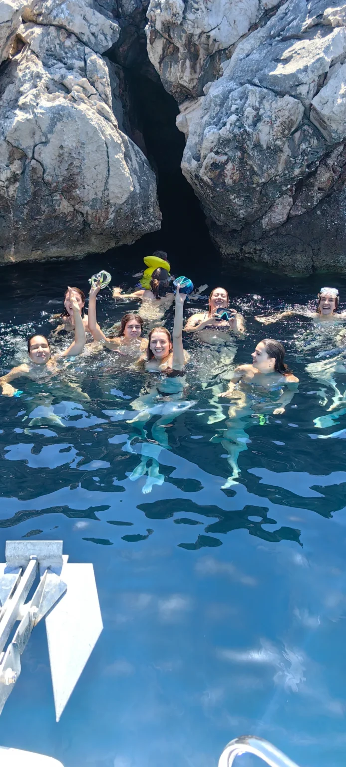 Entrance to Little Blue Cave on Hvar seen from the boat