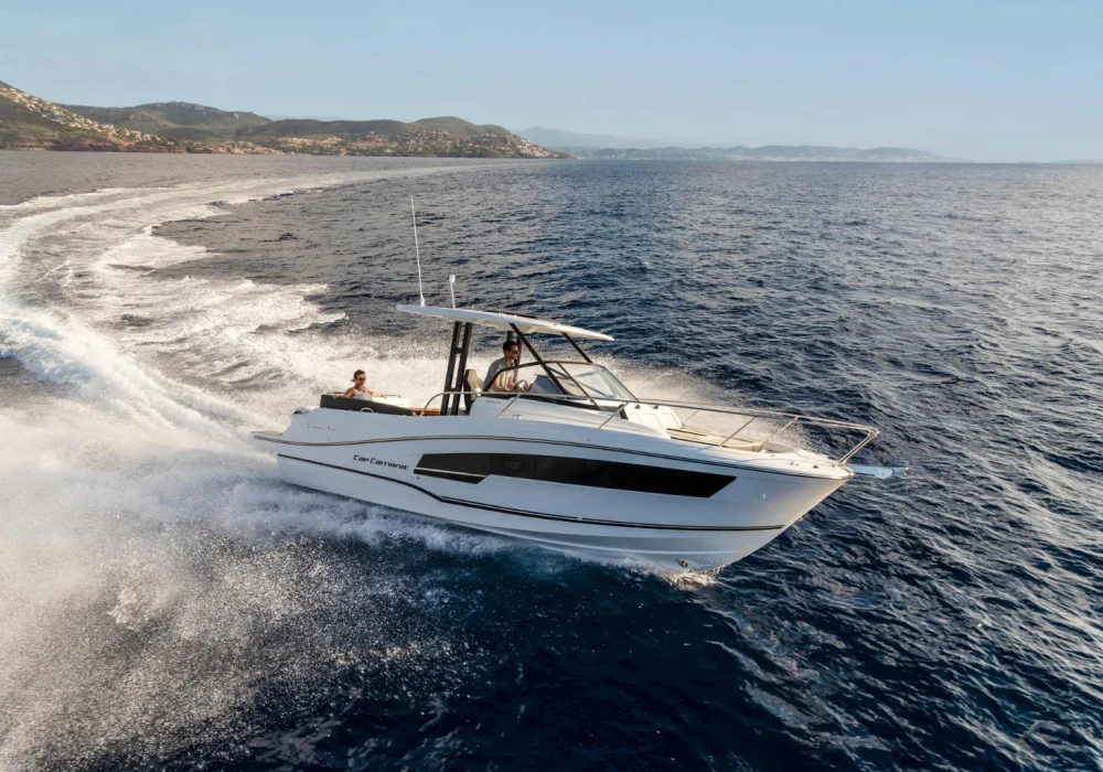 Cap Camarat 9 WA Serie 2 underway with its modern walkaround profile visible