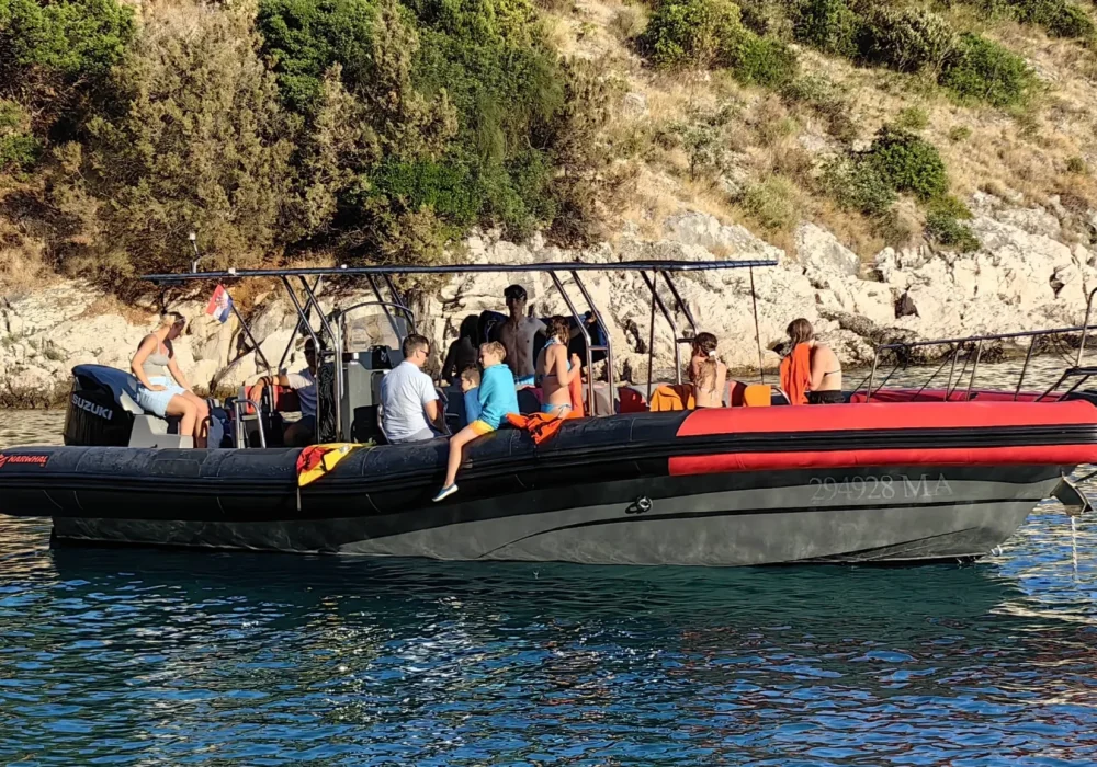 Group speedboat excursion on Narwhal Orca 1000 near Makarska coastline